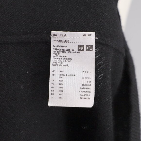 UNIQLO Men's 100% Cashmere Quarter Zip Mock Neck Sweater Black Size XL - Picture 6 of 6